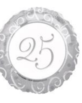 25th Silver anniversary Foil balloon