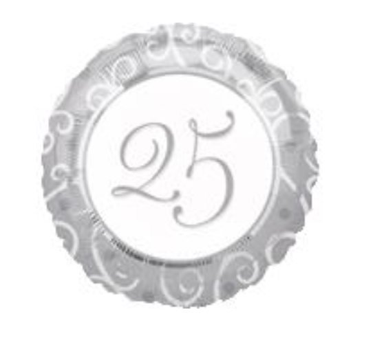 25th Silver anniversary Foil balloon