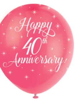 40th Ruby anniversary Foil Balloon