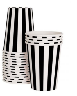 Cups in black stripes