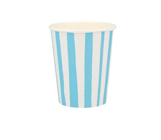 Cups in blue stripes