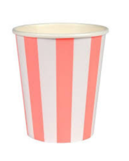 Cups in coral stripes