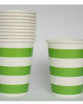 Cups in green stripes