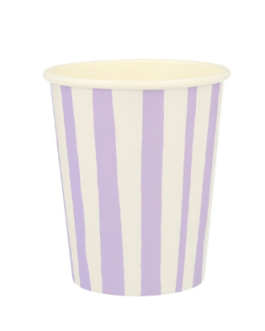 Cups in purple stripes