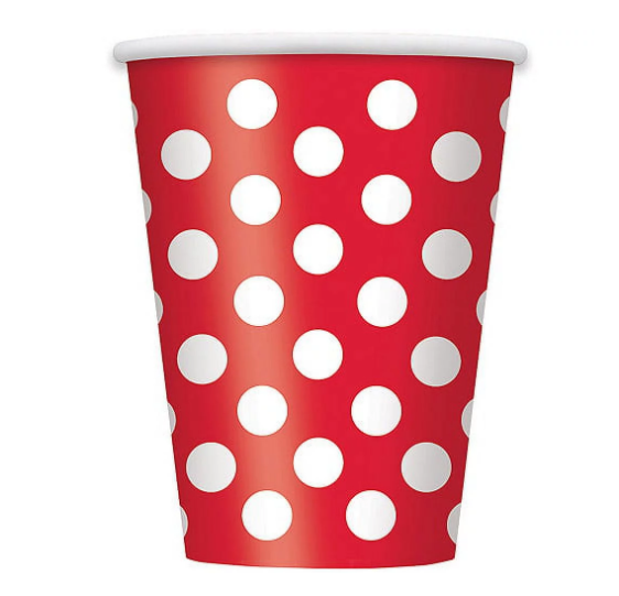 Variatas Cups in red polka dots