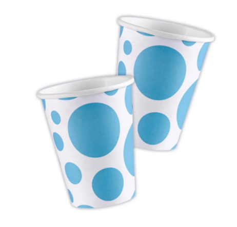 Variatas Cups in turquoise polka dots