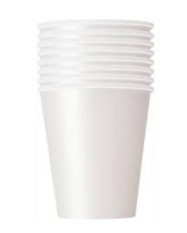 Cups in white solid