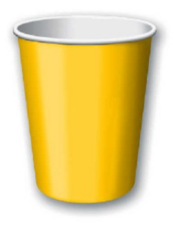 Cups in yellow solid