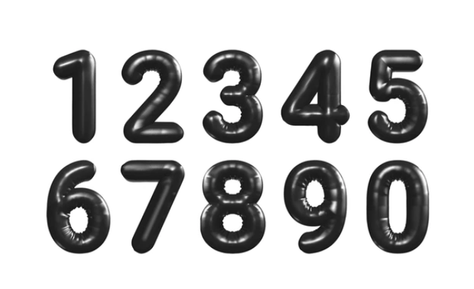 Variatas Foil Balloon Number Shapes in Black