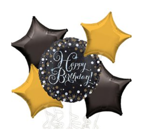 Variatas Happy Birthday Gold Sparkling Celebration Bouquet