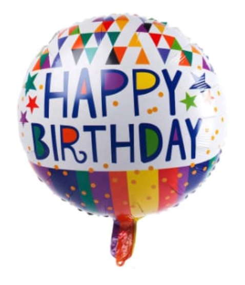 Variatas Happy Birthday foil balloon in round shape