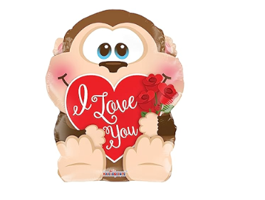 Variatas I love you monkey shape Foil Balloon