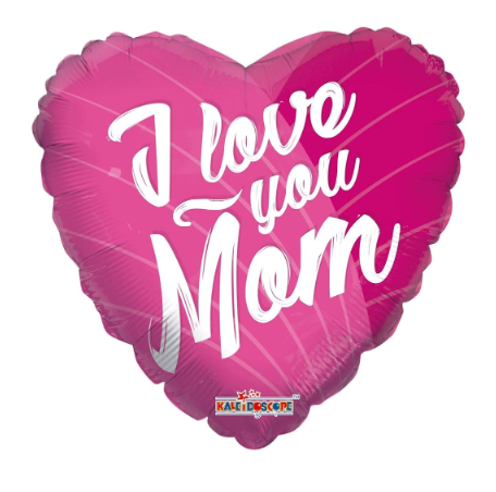 Variatas Love you Mom heart shape with helium and ribbon