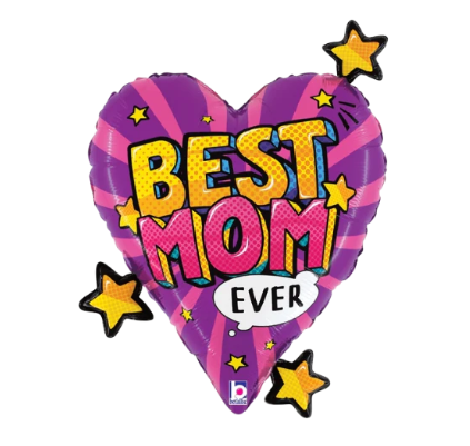 Variatas MOM you're the best! Foil Balloon with helium and ribbon