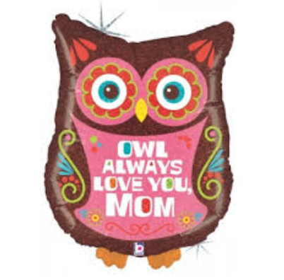 Variatas Owl Always love you Mom owl shape with helium and ribbon