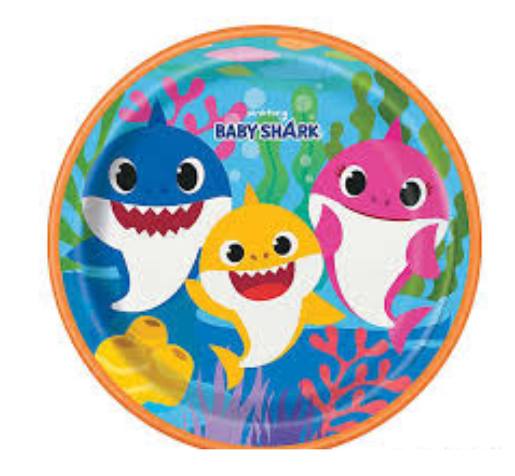 Variatas Small Round Plates in Baby Shark Doo Doo Doo