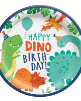 Small Round Plates in Dinosaur theme