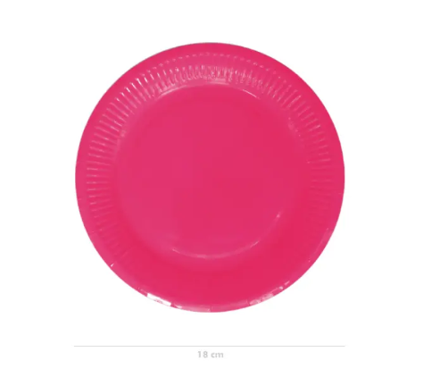 Variatas Small Round Plates in cerise pink solid