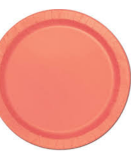 Small Round Plates in coral solid