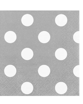 Small Serviettes in grey polka dots