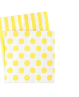 Small Serviettes in yellow polka dots