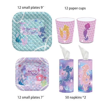 Variatas Small Square Plates in Mermaid theme