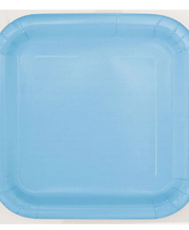 Small Square Plates in baby blue solid