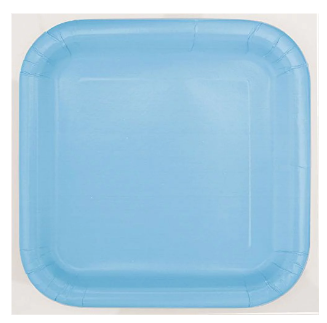 Variatas Small Square Plates in baby blue solid