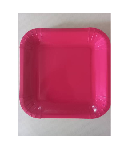 Variatas Small Square Plates in cerise pink solid