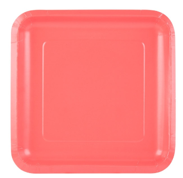 Variatas Small Square Plates in coral solid
