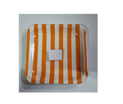Variatas Small Square Plates in orange stripes