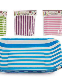 Small Square Plates in purple stripes