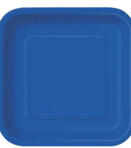 Small Square Plates in royal blue solid