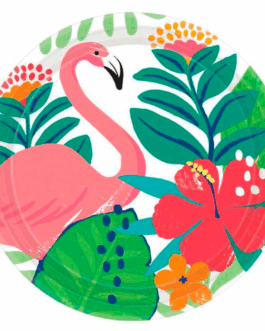 Standard Round Plates in Flamingo theme