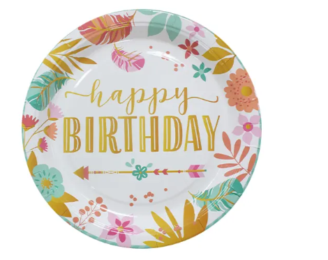 Variatas Standard Round Plates in Happy Birthday theme