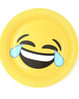 Standard Round Plates in Smiley emoji theme