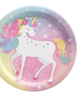 Standard Round Plates in Unicorn theme