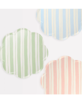 Standard Round Plates in grey stripes