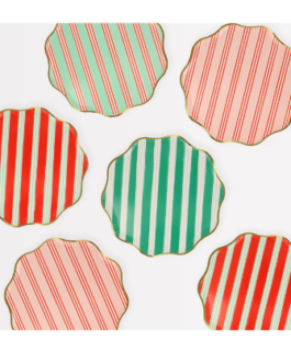Standard Round Plates in orange stripes