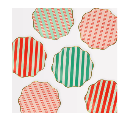 Variatas Standard Round Plates in orange stripes