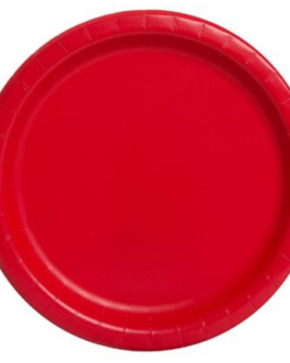 Standard Round Plates in red solid