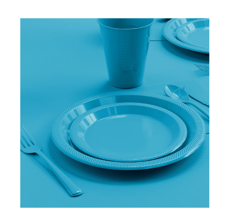 Variatas Standard Round Plates in turquoise solid