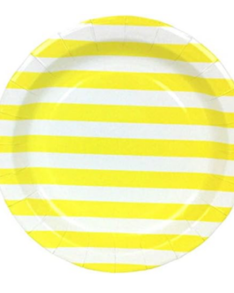 Standard Round Plates in yellow stripes