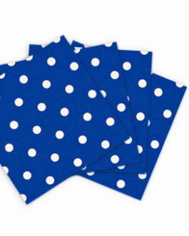 Standard Serviettes in baby blue polka dots