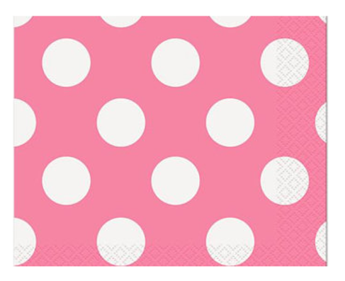 Variatas Standard Serviettes in baby pink polka dots