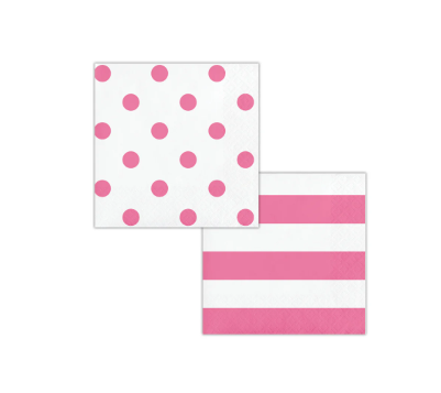 Variatas Standard Serviettes in cerise pink polka dots