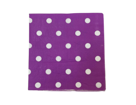 Variatas Standard Serviettes in purple polka dots
