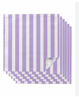 Standard Serviettes in purple stripes