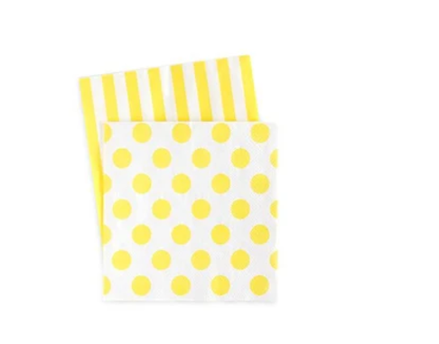 Variatas Standard Serviettes in yellow polka dots