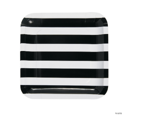 Variatas Standard Square Plates in black stripes